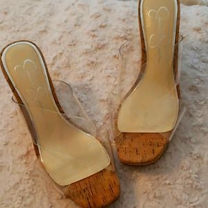 Jessica Simpson clear wedge sandals